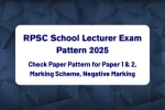 RPSC School Lecturer Exam Pattern 2025